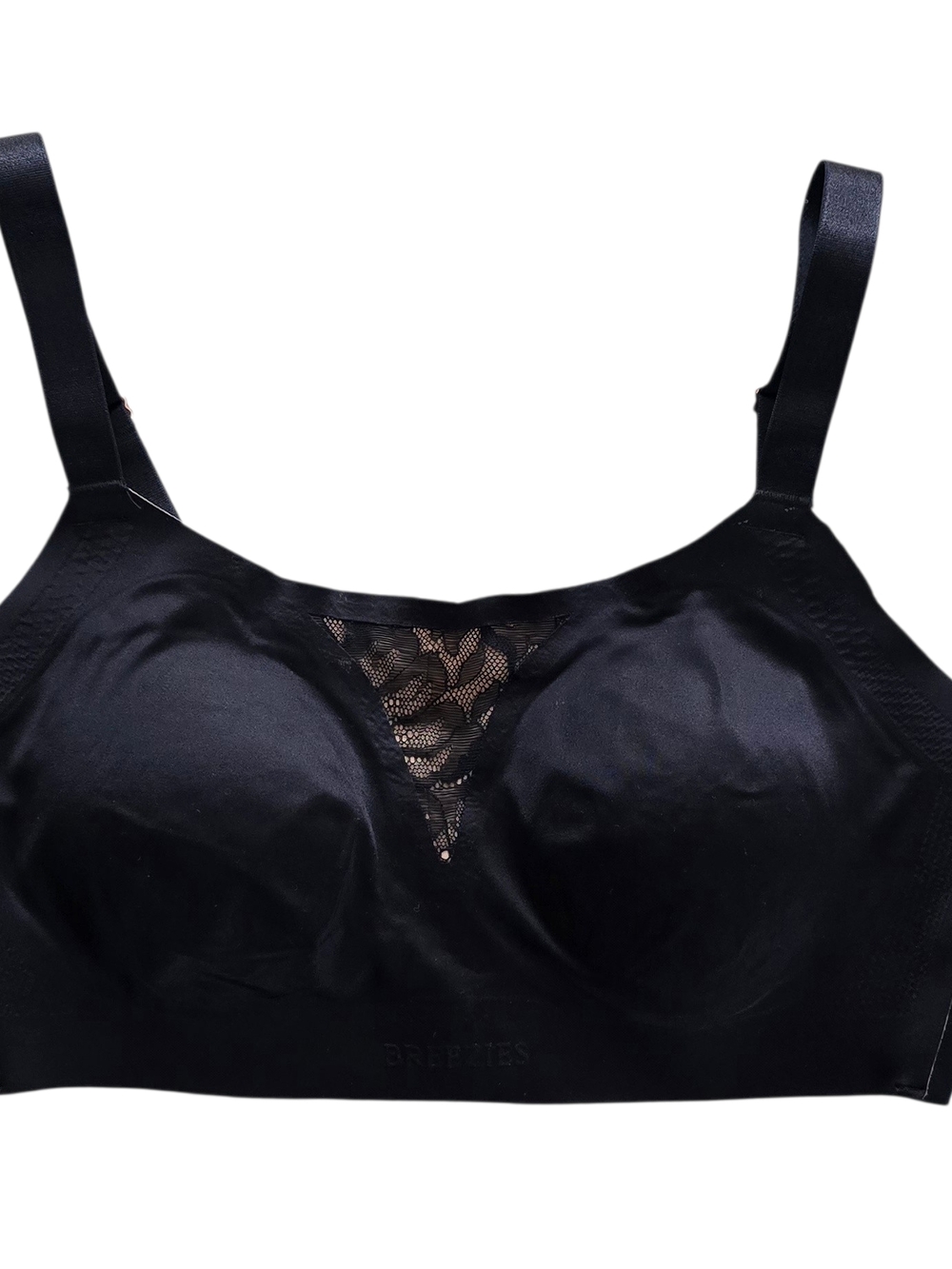 NWOT Breezies Black Lace-Detail Wireless Bra Size M